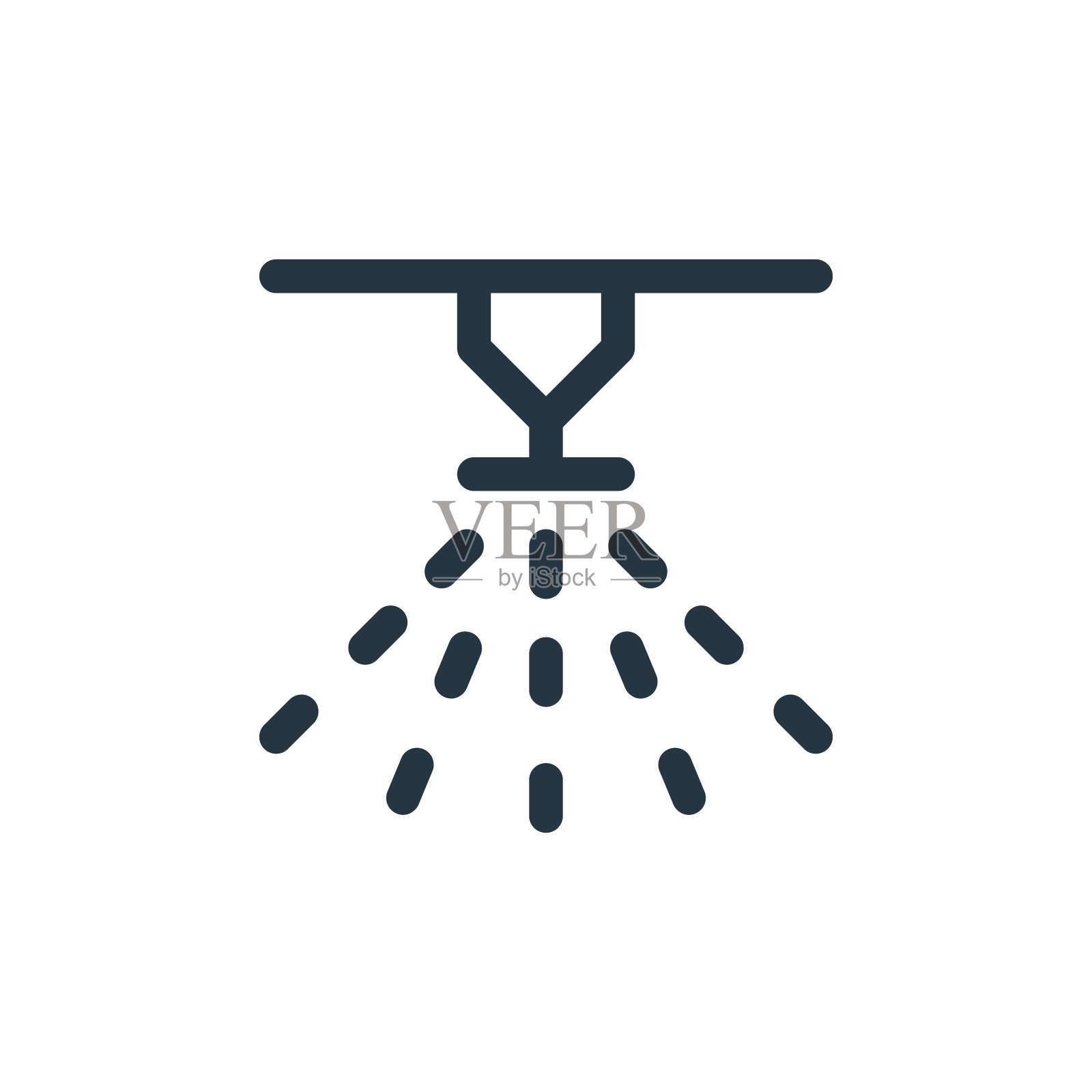 洒水器矢量图标孤立的白色背景。轮廓，细线洒水图标，用于网站设计和移动，应用程序开发。细线洒水车轮廓图标矢量插图。插画图片素材