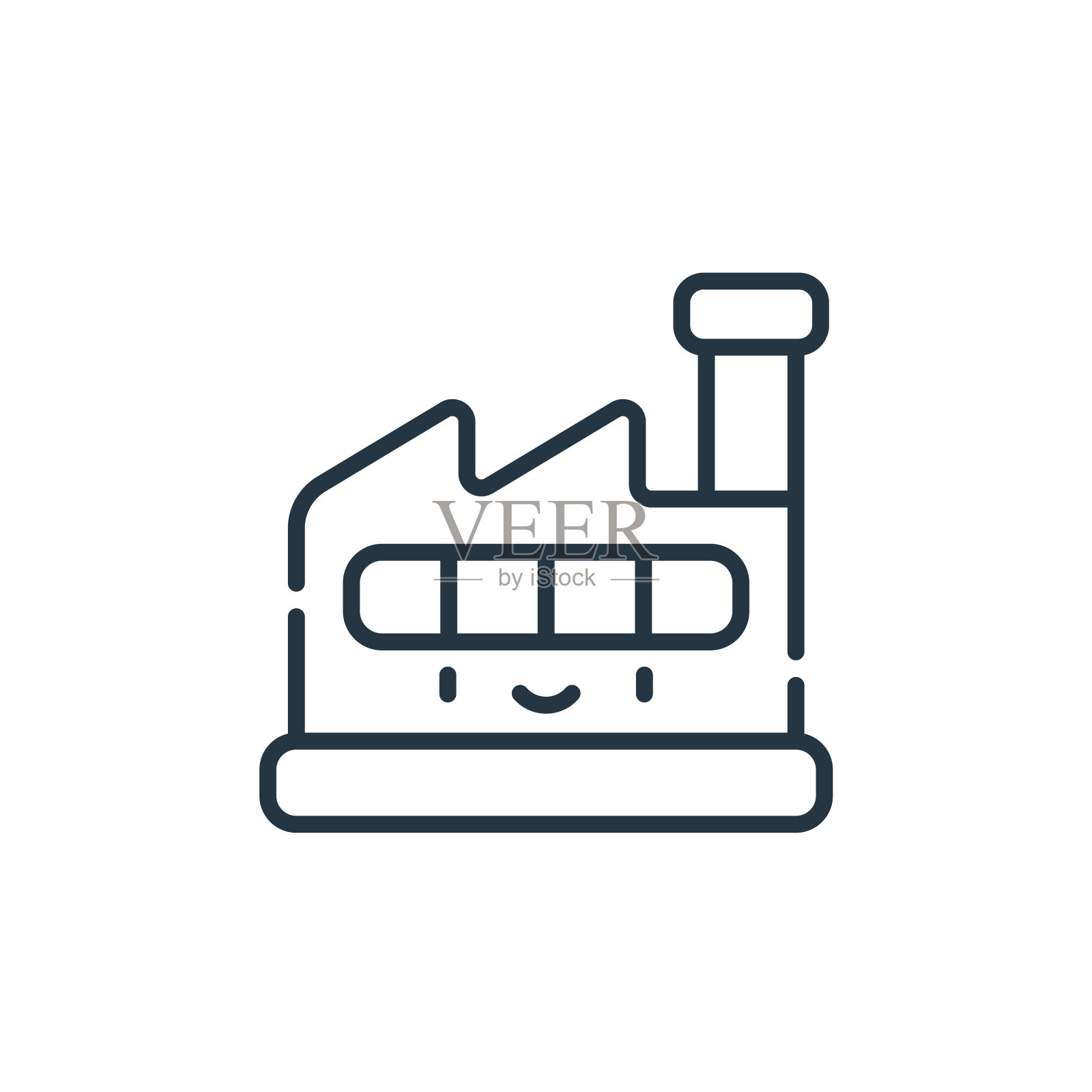 工厂向量图标孤立在白色背景。轮廓，细线工厂图标用于网站设计和移动，应用程序开发。细线工厂轮廓图标矢量插图。图标素材