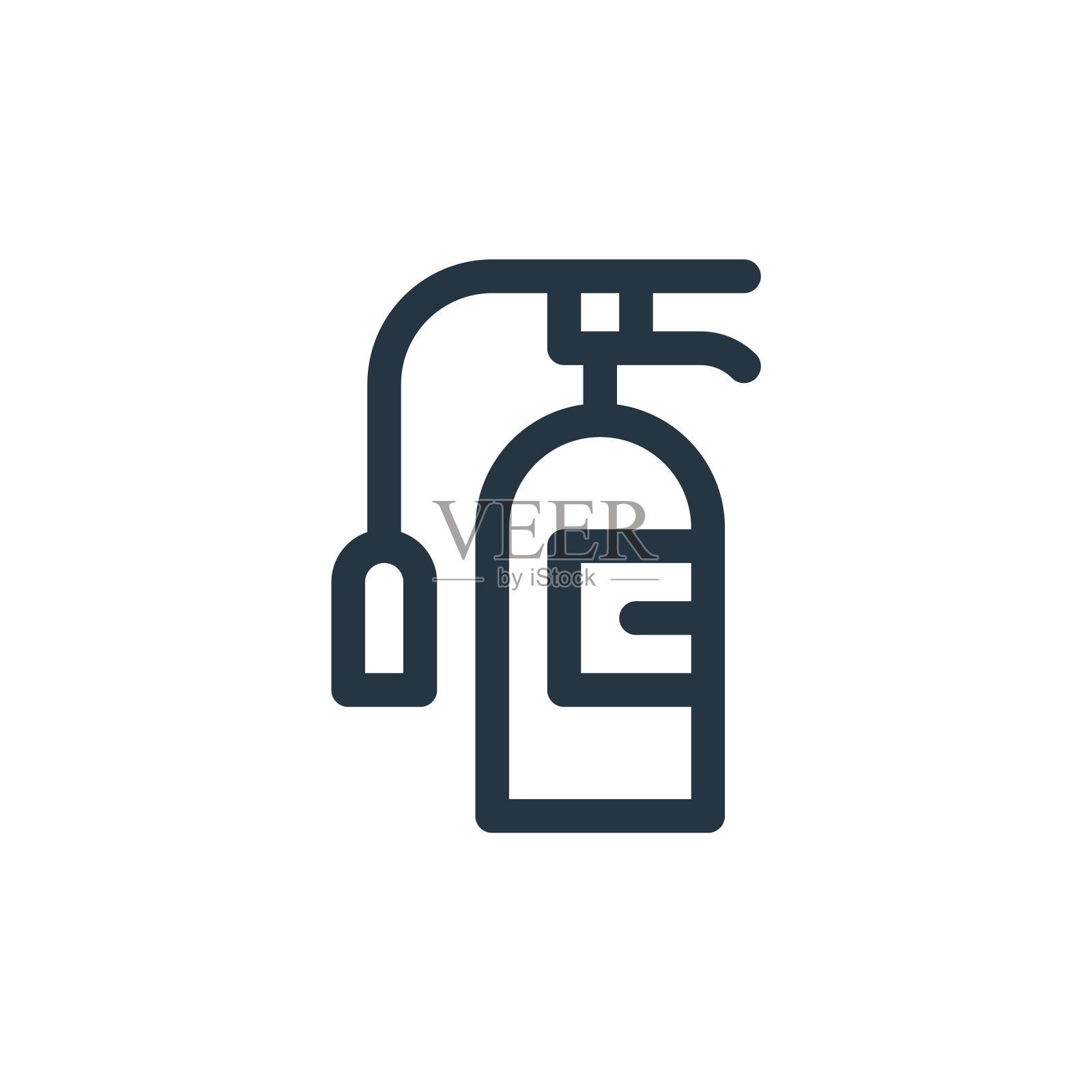 灭火器矢量图标孤立在白色背景上。大纲，细线灭火器图标，用于网站设计和手机，应用程序开发。细线灭火器轮廓图标矢量。图标素材