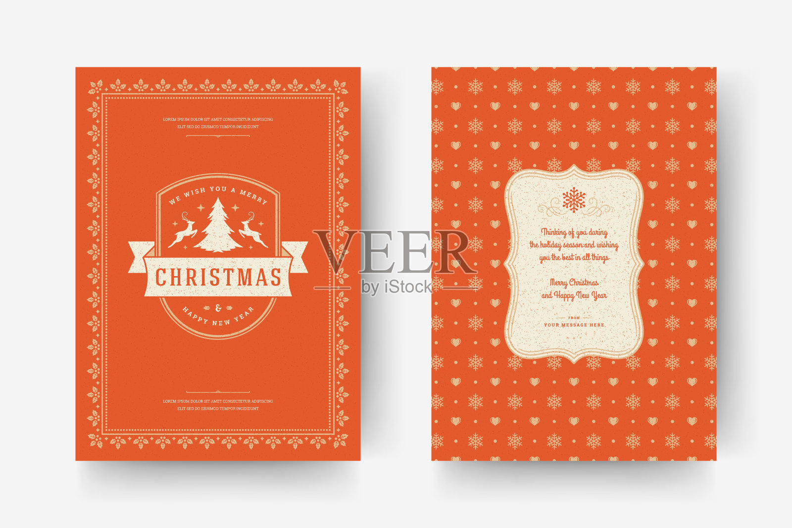 圣诞贺卡设计模板矢量插图设计模板素材