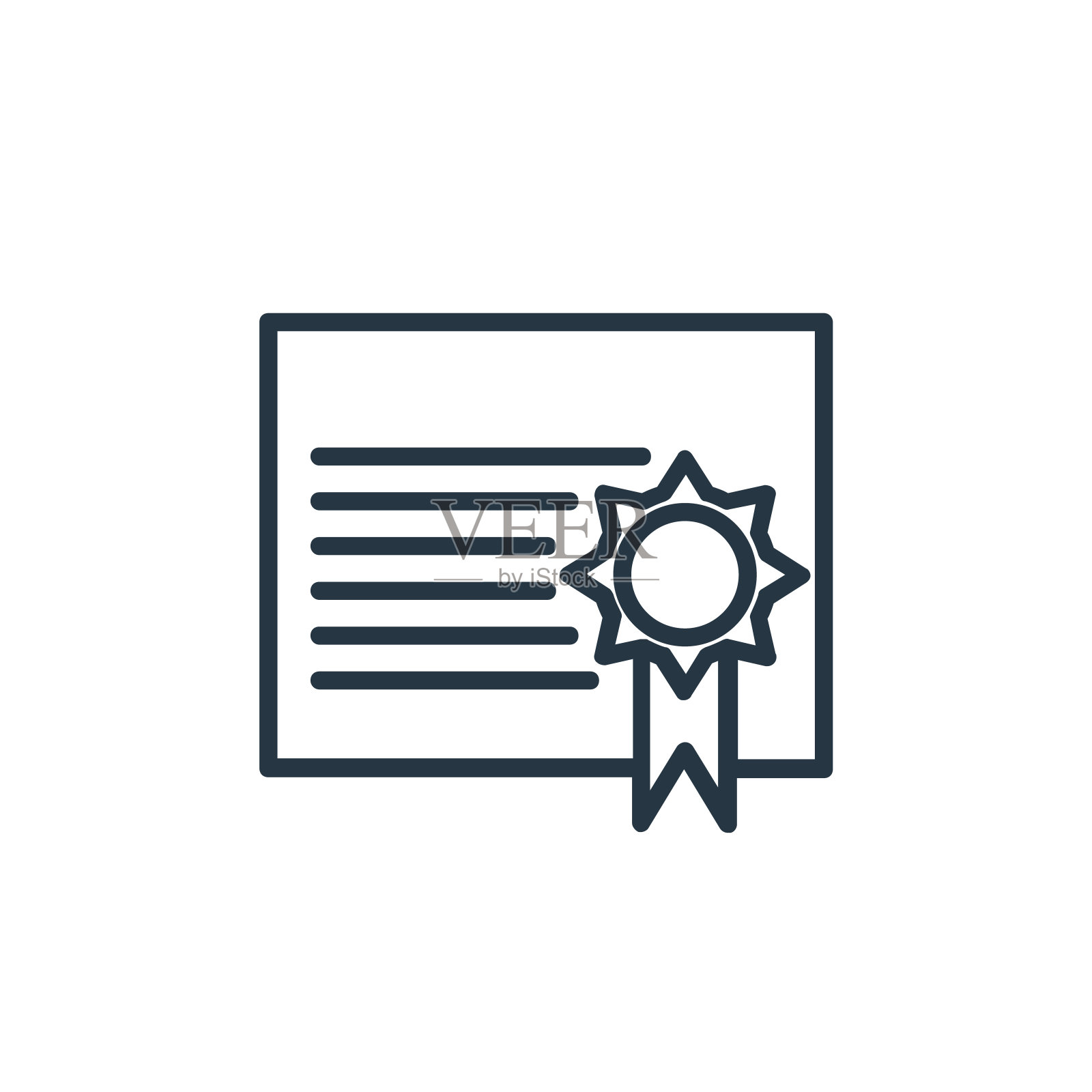 证书图标向量来自金融概念。证书可编辑笔画的细线说明。证书线性标志使用在web和移动应用程序，标志，印刷媒体。插画图片素材