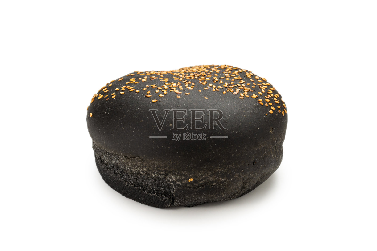 黑汉堡面包与白面包隔离。照片摄影图片