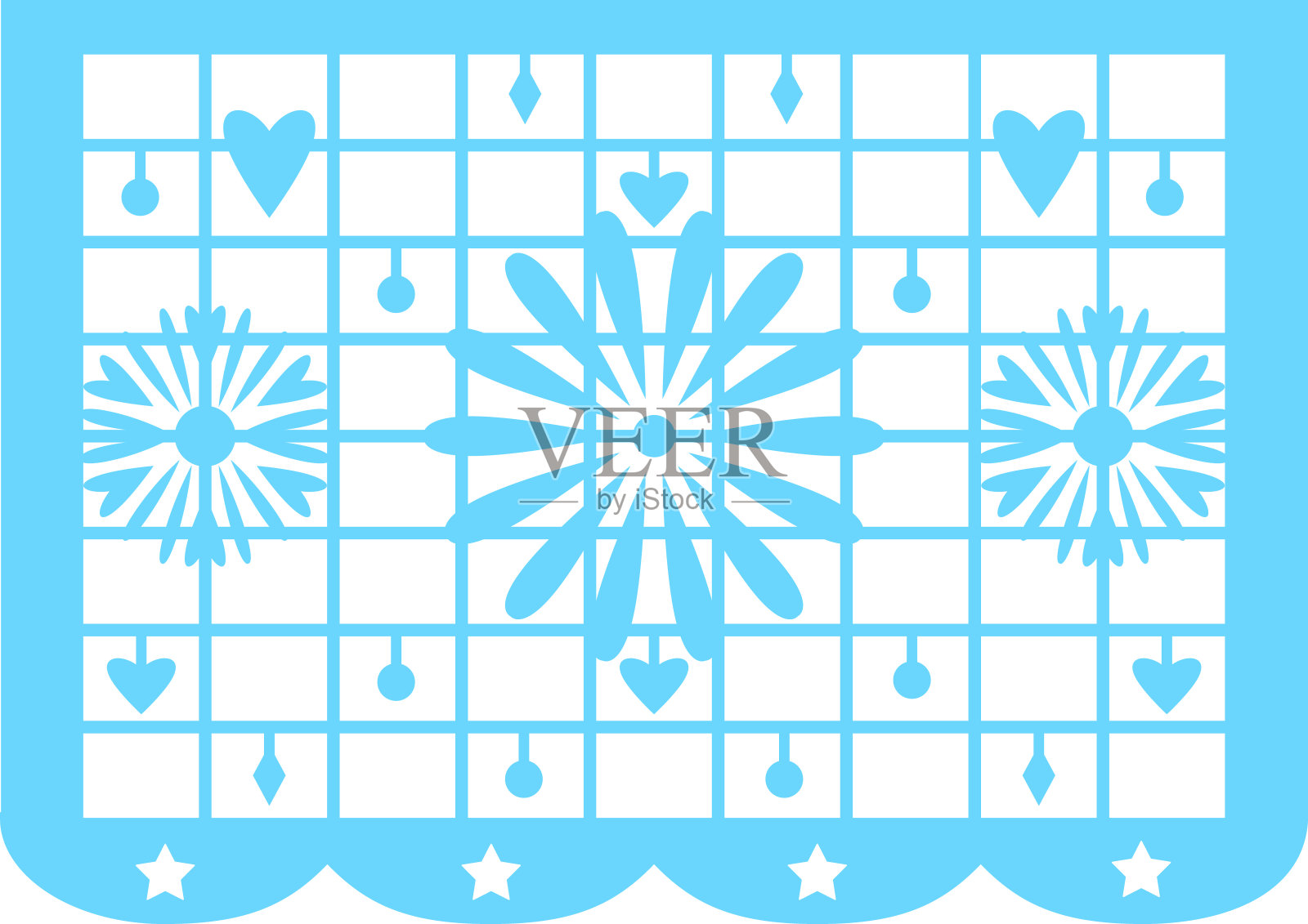 为亡灵节装饰的墨西哥彩旗。插画图片素材