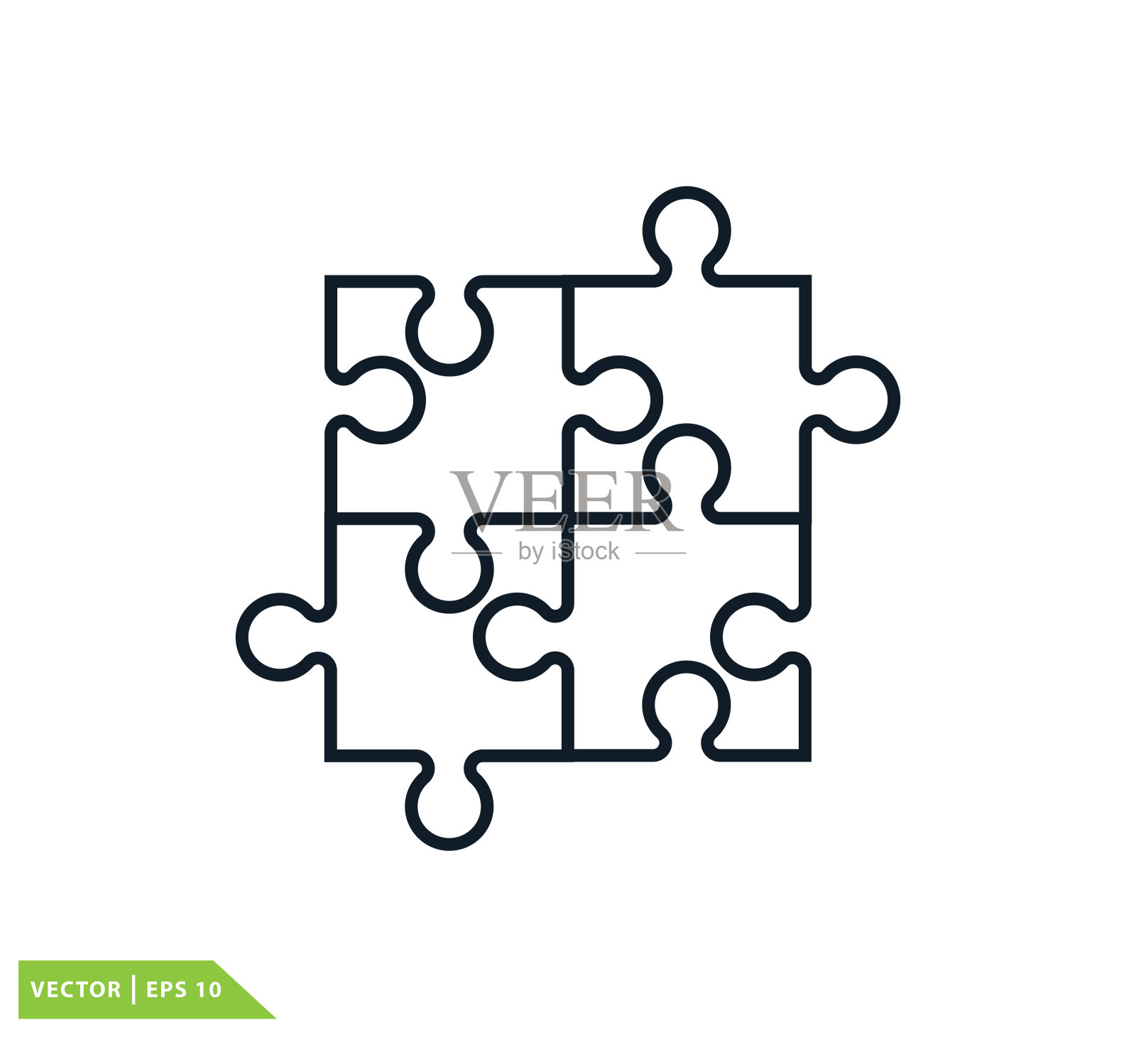 拼图图标矢量标志设计模板插画图片素材