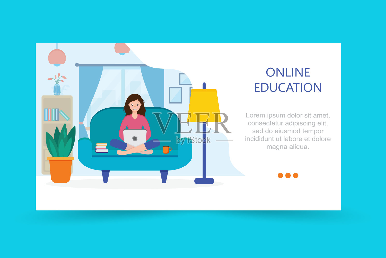 运行登陆页面模板。网页模板设计在线教育，培训和课程，学习，视频教程。现代插图概念的网站和移动网站的发展。设计模板素材