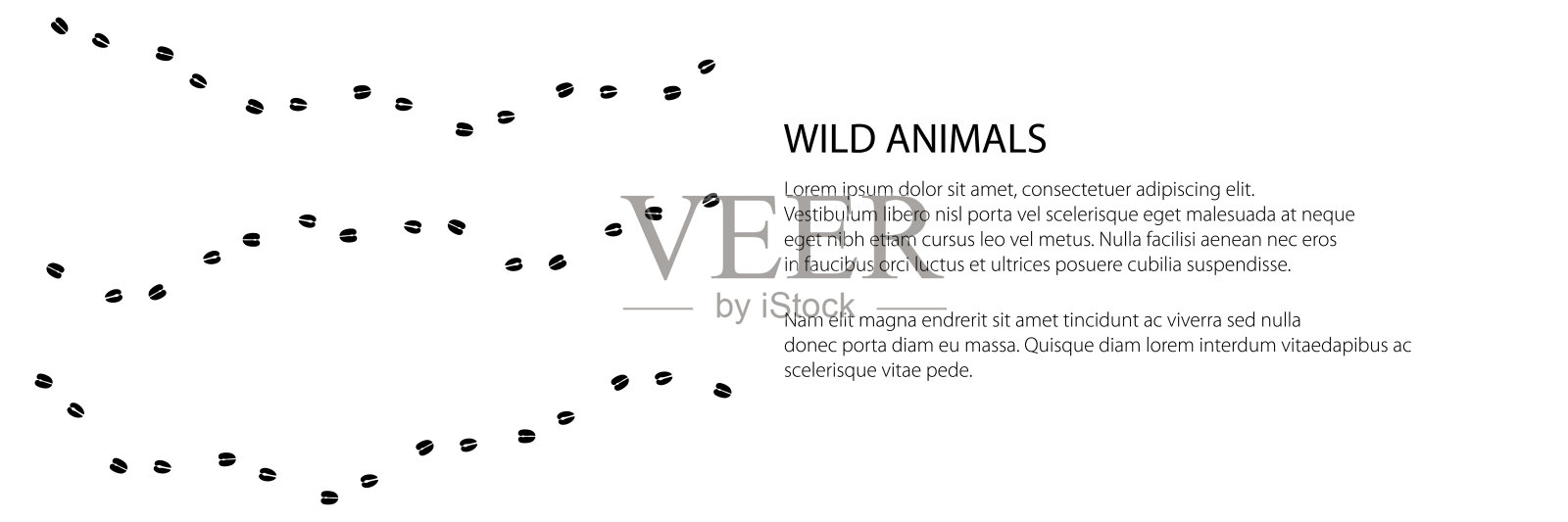 旗帜上有动物鹿的痕迹插画图片素材