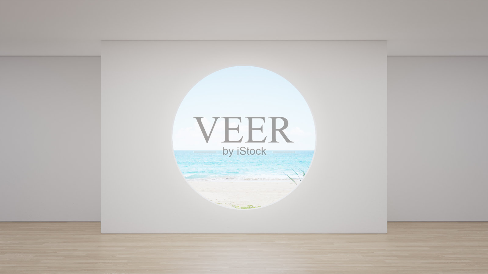 现代住宅或豪华酒店的大客厅空木地板上的空白墙。照片摄影图片