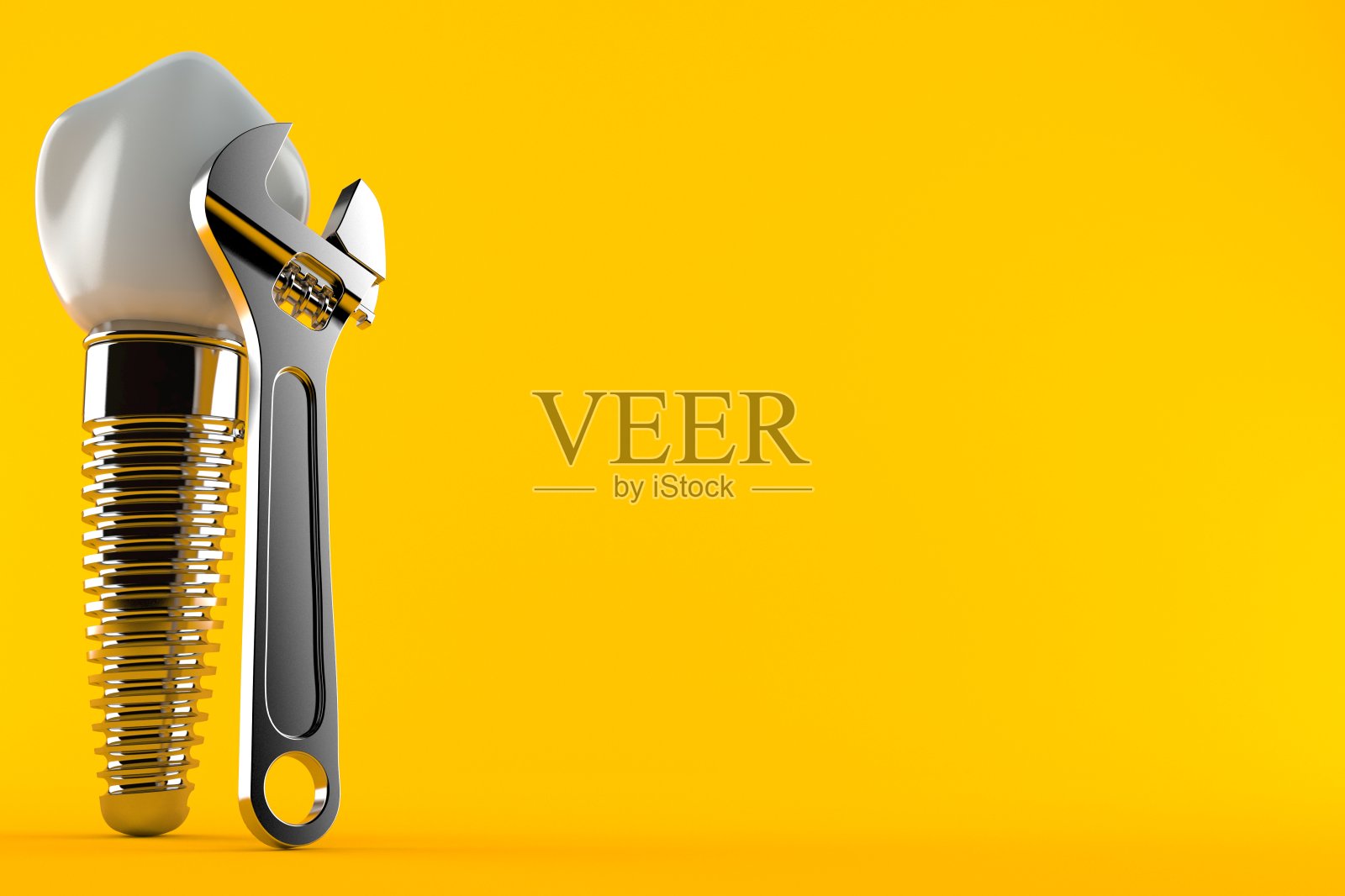 牙种植用可调扳手照片摄影图片