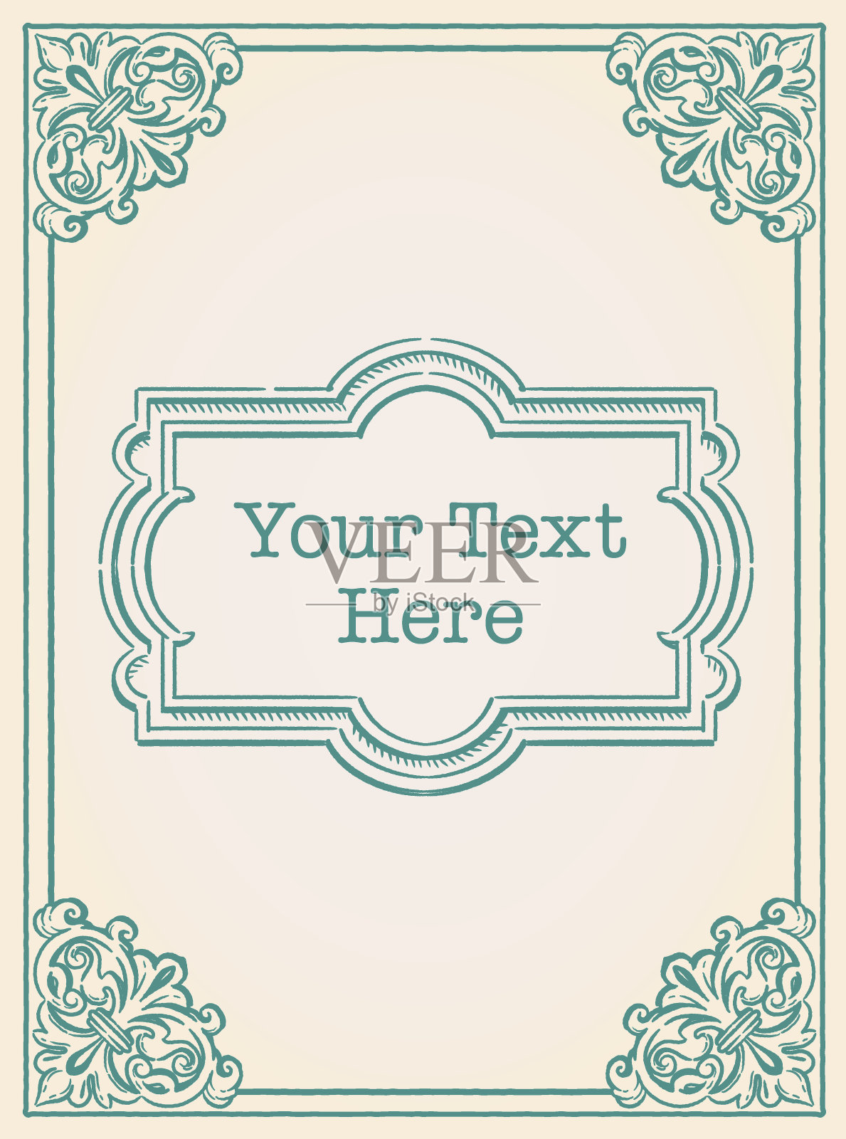 装饰复古框架和元素在古董哥特式风格。矢量插图。插画图片素材