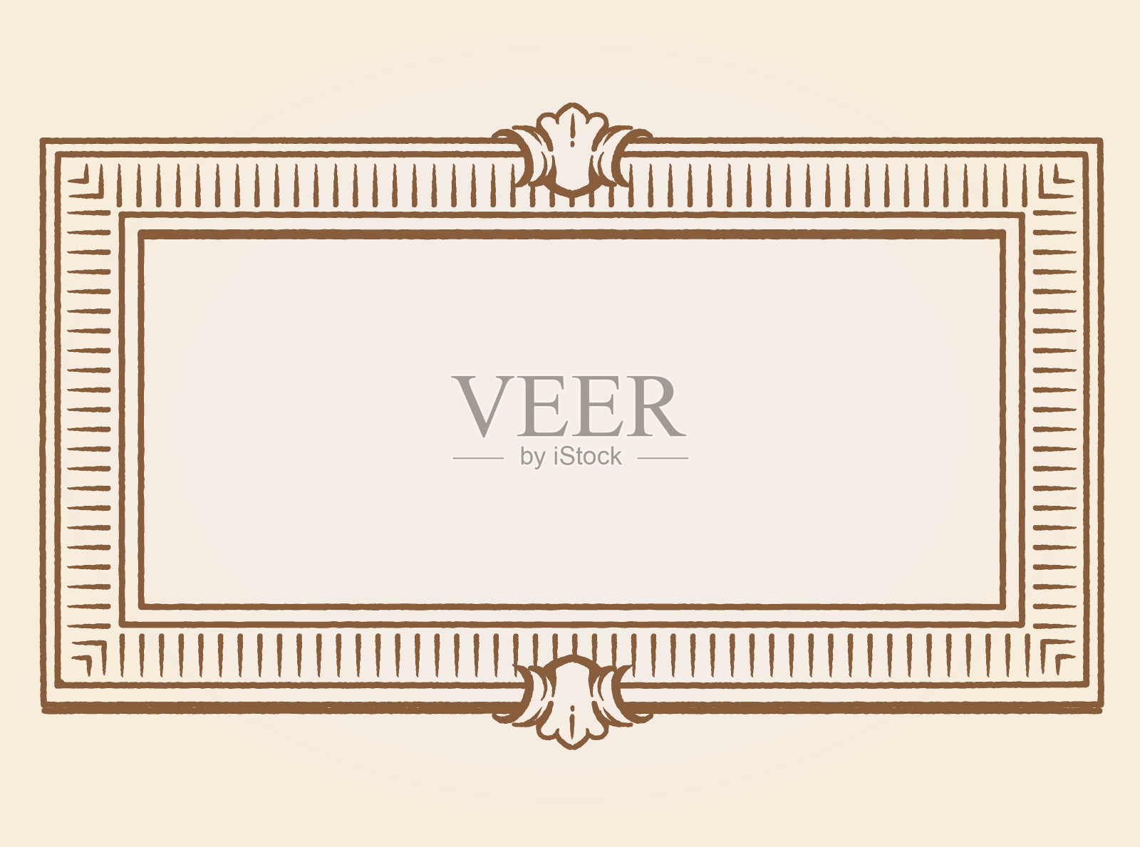 装饰复古框架在古董洛可可风格。矢量插图。设计元素图片