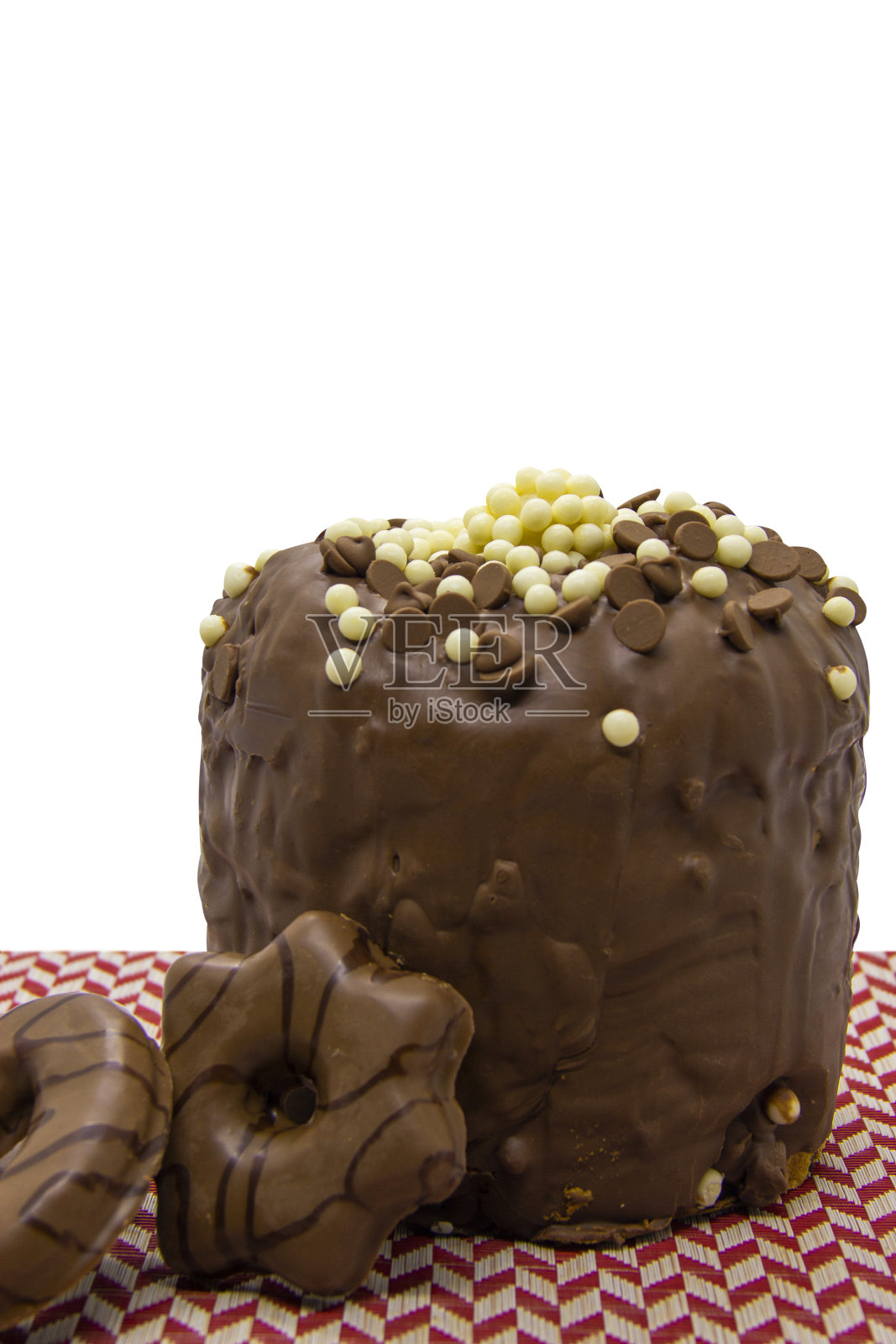 潘妮托妮巧克力。潘妮朵妮是传统的意大利圣诞甜点照片摄影图片