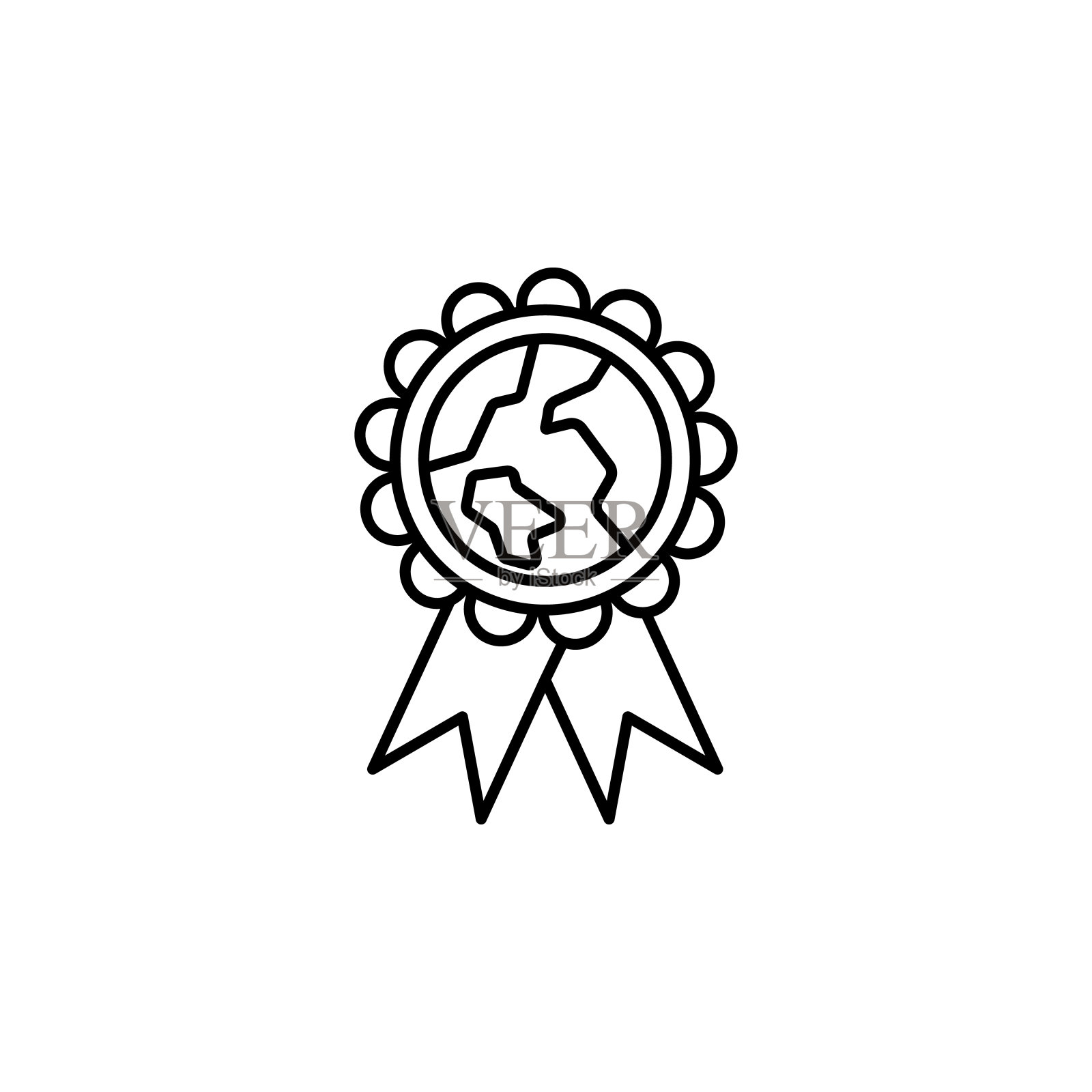世界奖牌线图标。符号和符号可以用于网页，标志，手机应用程序，UI，用户体验插画图片素材
