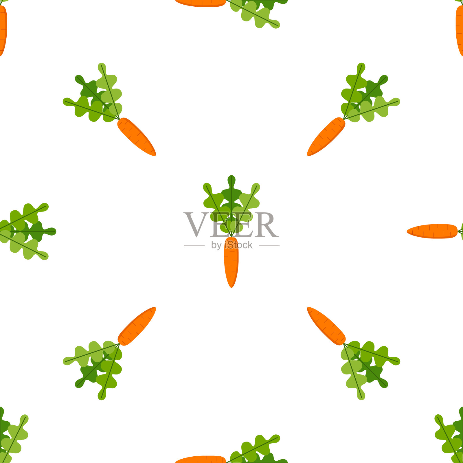 矢量无缝纹理与许多胡萝卜图案插画图片素材