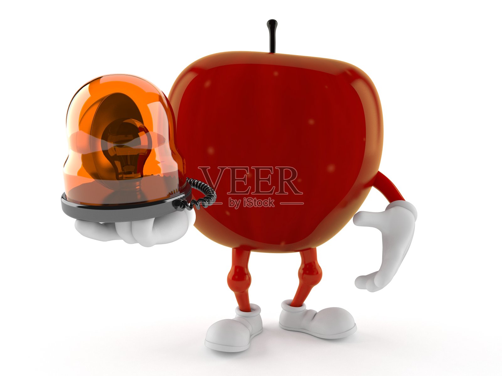 苹果人物按住紧急警报照片摄影图片