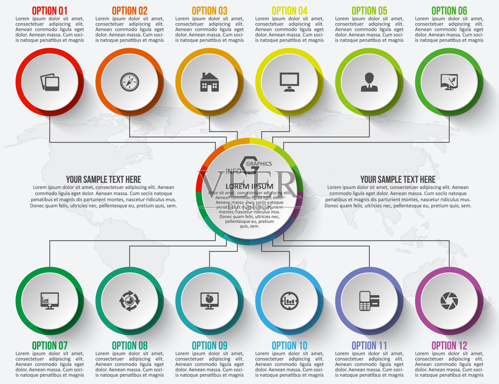 摘要三维纸张信息图。业务模板。矢量图插画图片素材