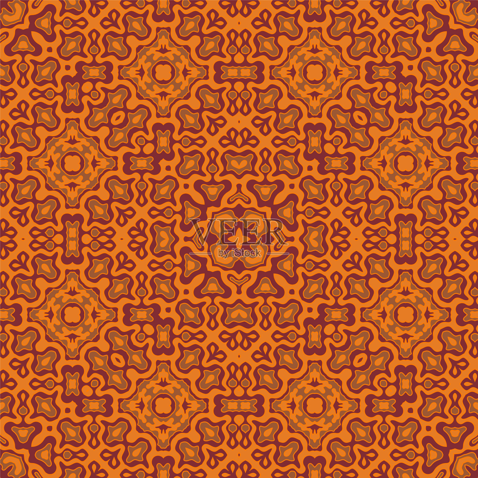 民族花卉图案无缝图案设计插画图片素材