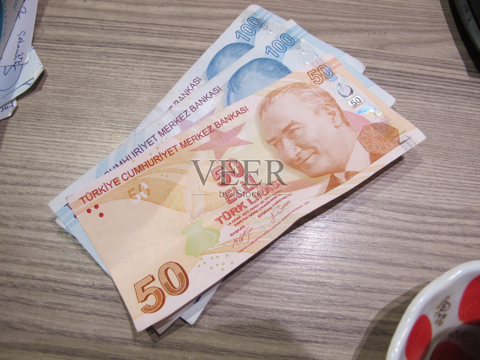 土耳其里拉纸币照片摄影图片