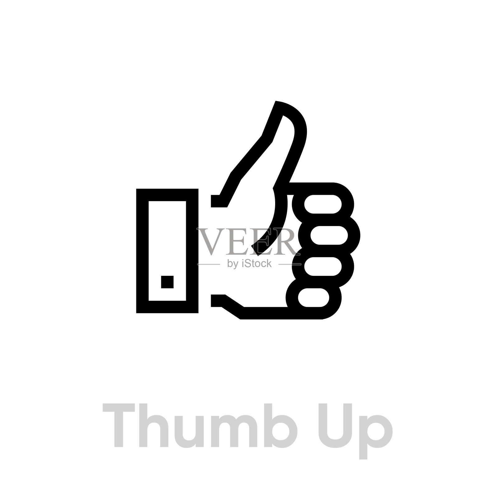 拇指向上向下图标。可编辑的行向量。图标素材