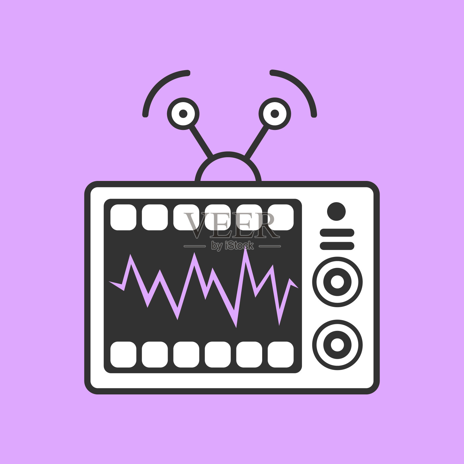 复古的电视人物。插画图片素材