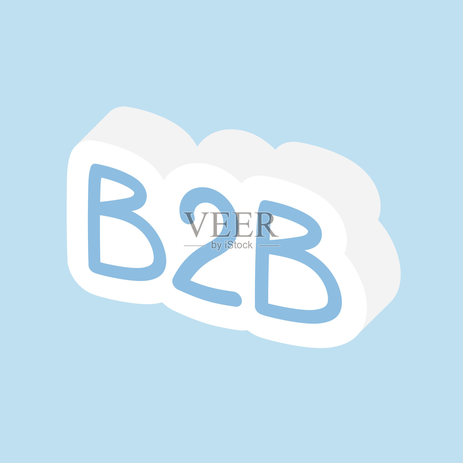 B2B (Business To Business)缩写概念插画图片素材