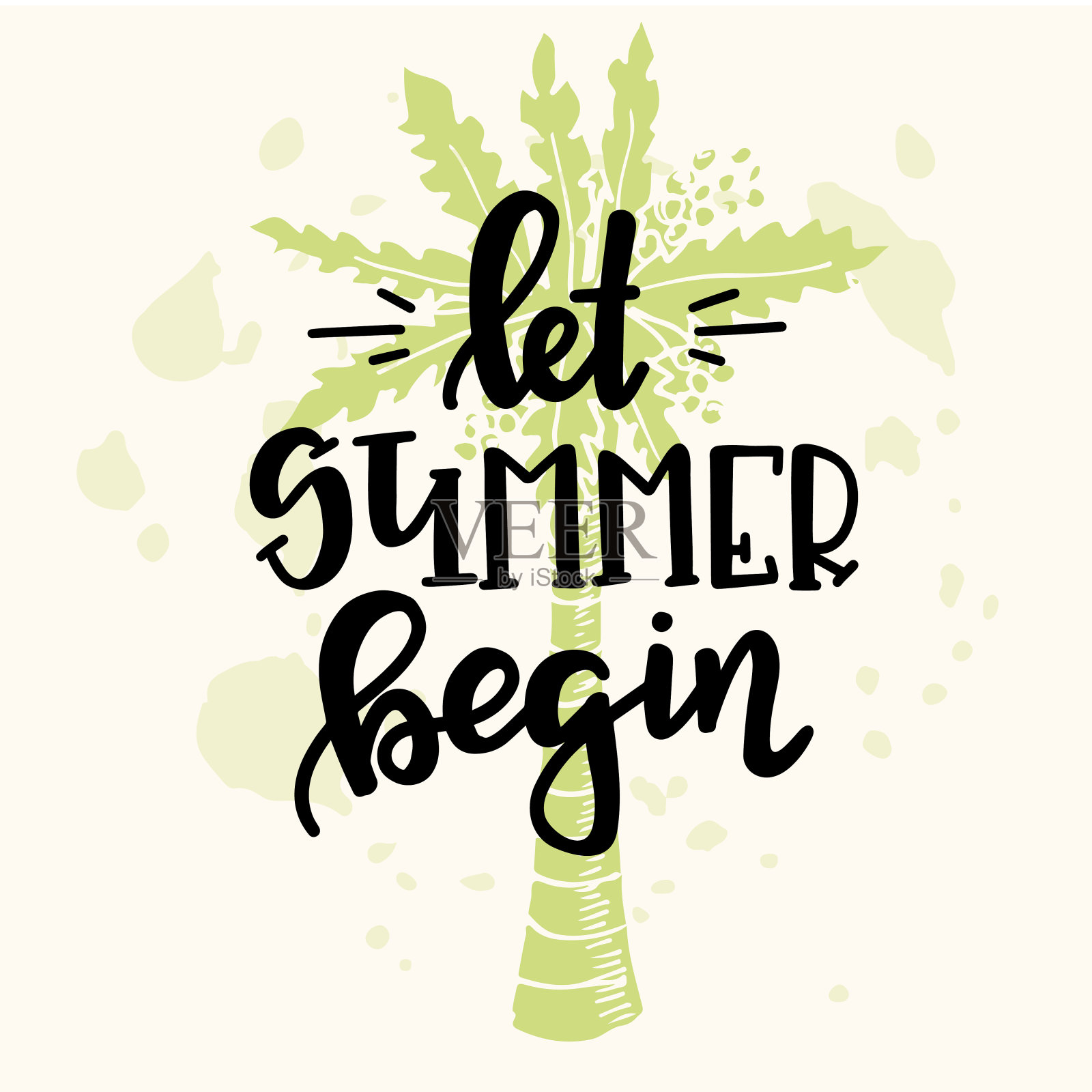 夏季字体平版设计。矢量插图。插画图片素材