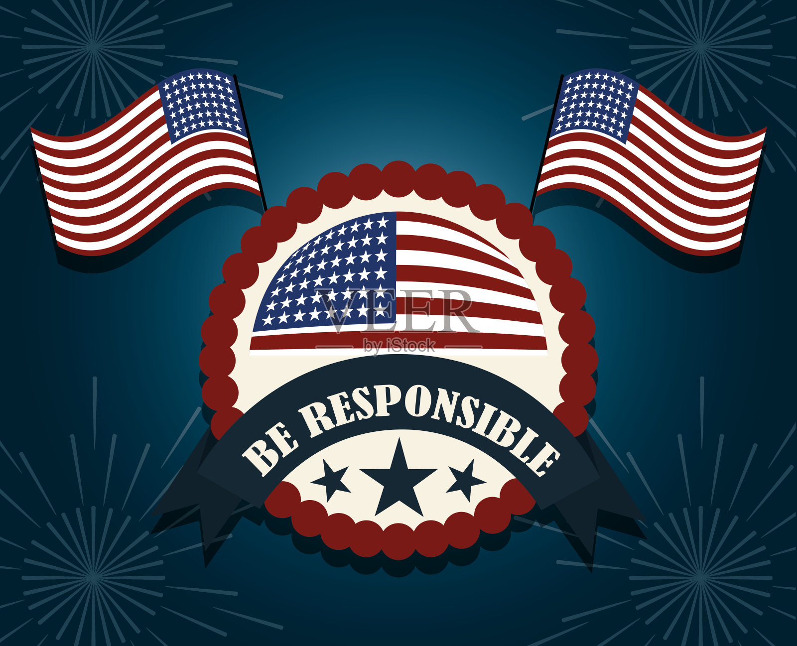 美国国旗象征着国家、政治、选举和选举插画图片素材