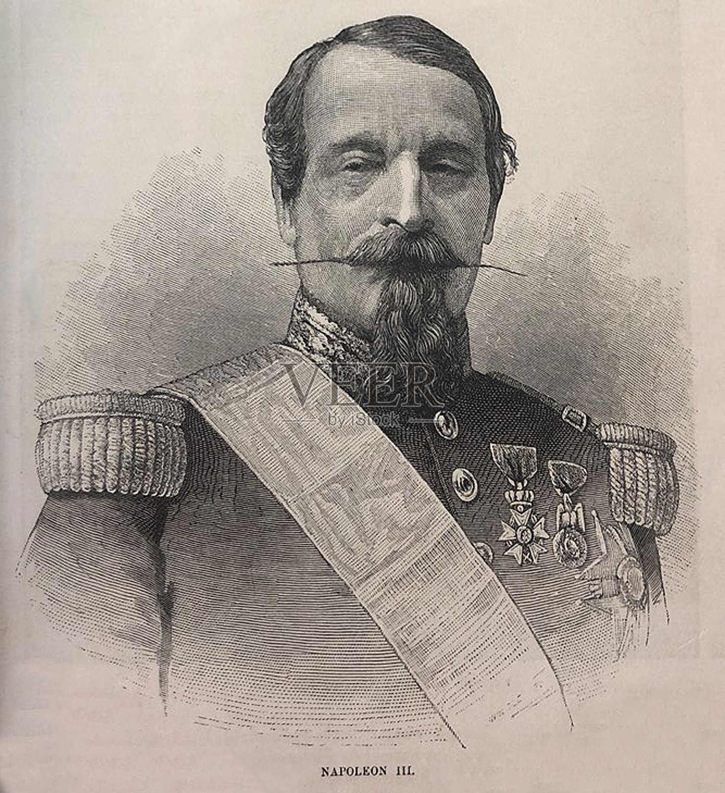 古董插图-拿破仑·波拿巴三世插画图片素材