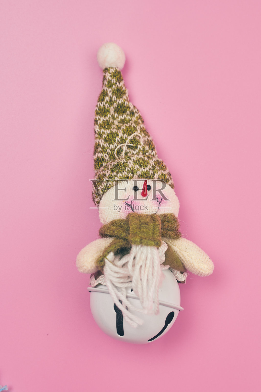 圣诞节装饰粉红色背景孤立，copyspace，布局照片摄影图片