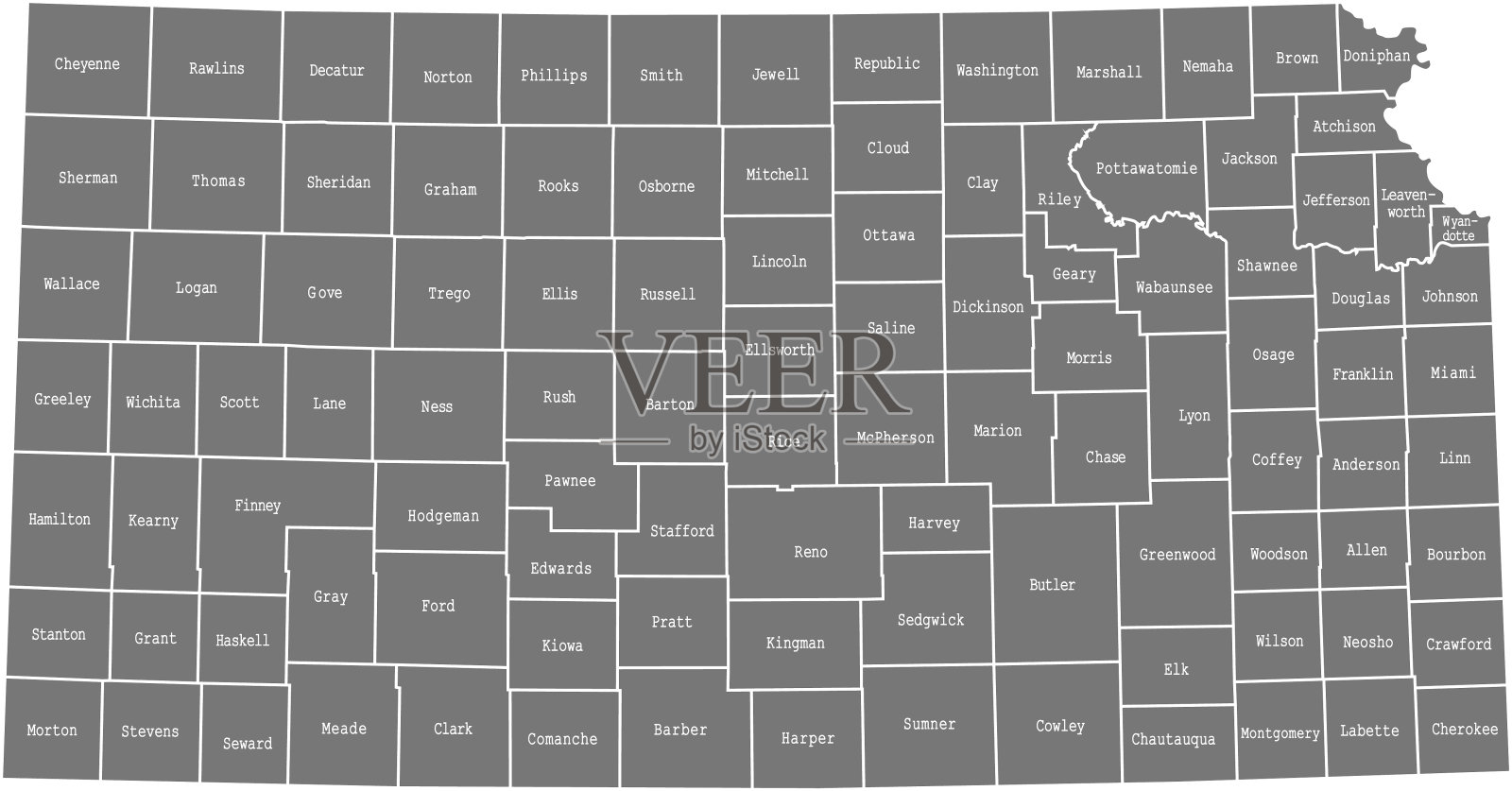 堪萨斯的地图插画图片素材