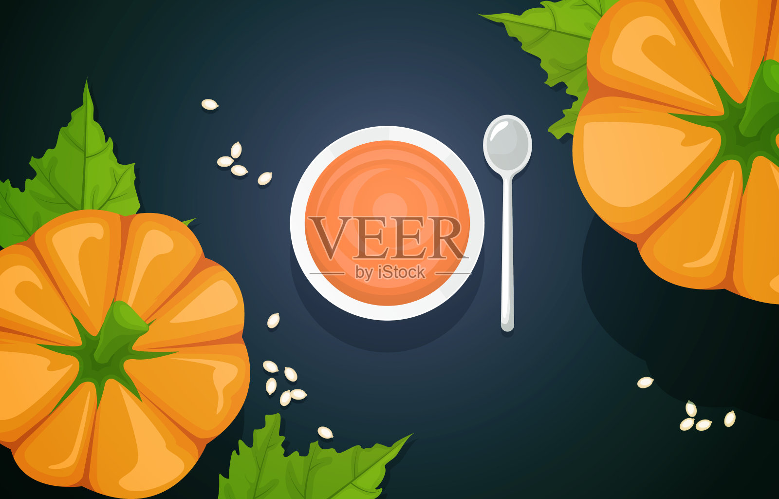 南瓜美食摄影美味美味的菜单上的桌子插图插画图片素材