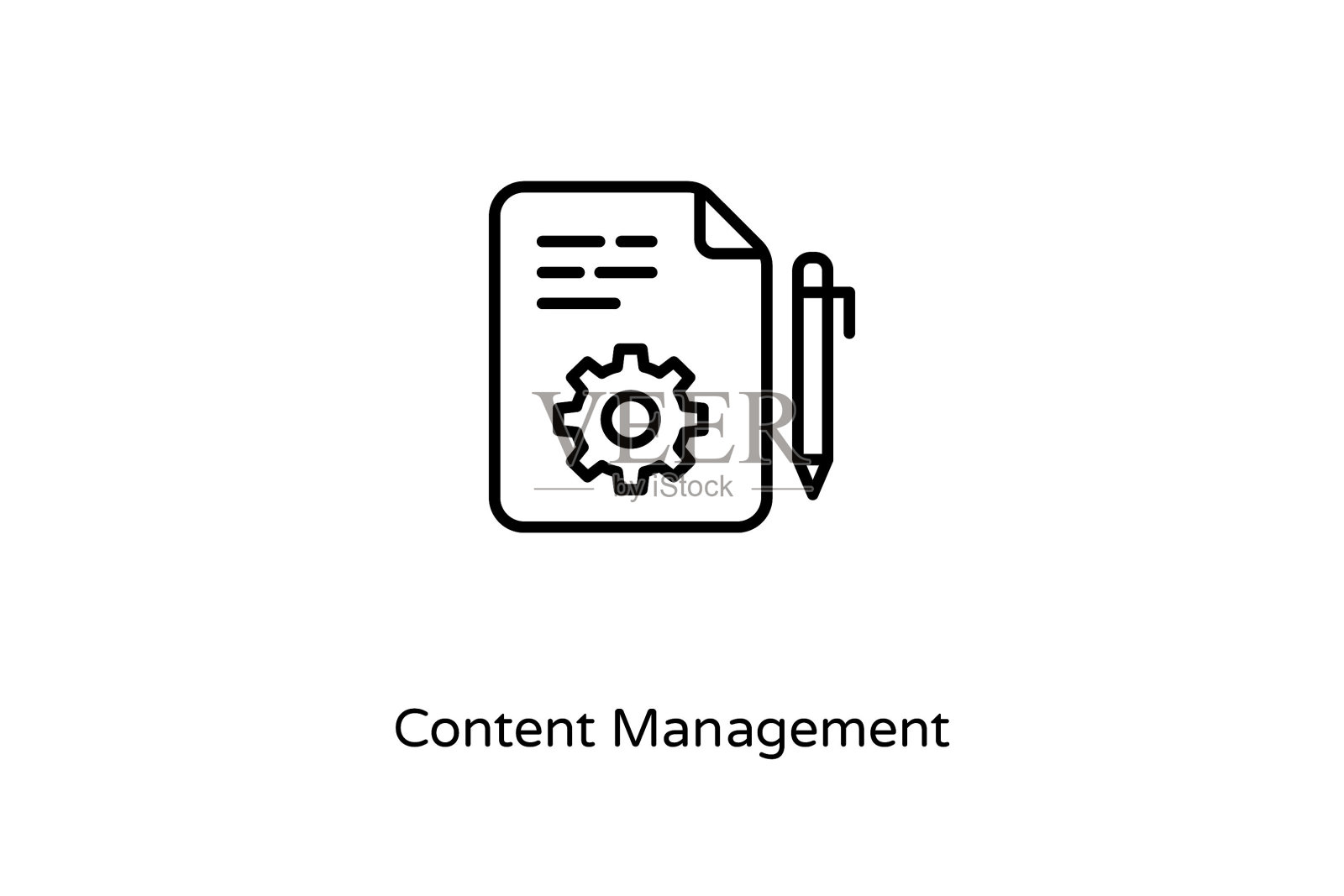 矢量线性内容管理图标。标识图标素材