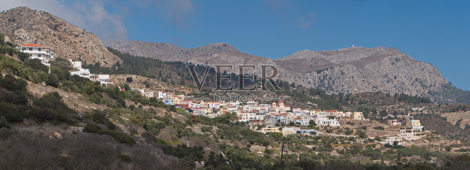 欧洲希腊卡尔帕索斯的奥索斯山村照片摄影图片