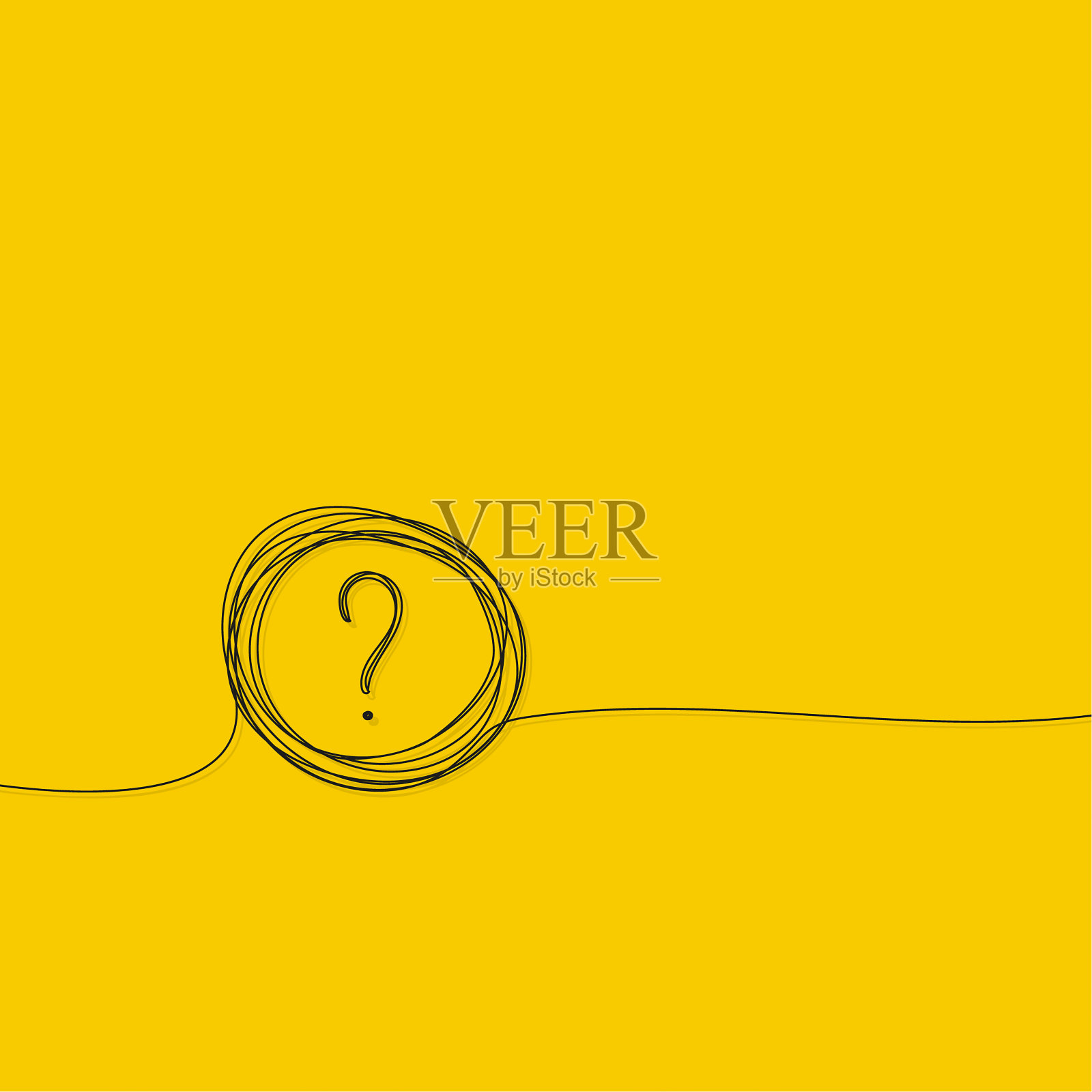 问号手绘。插画图片素材