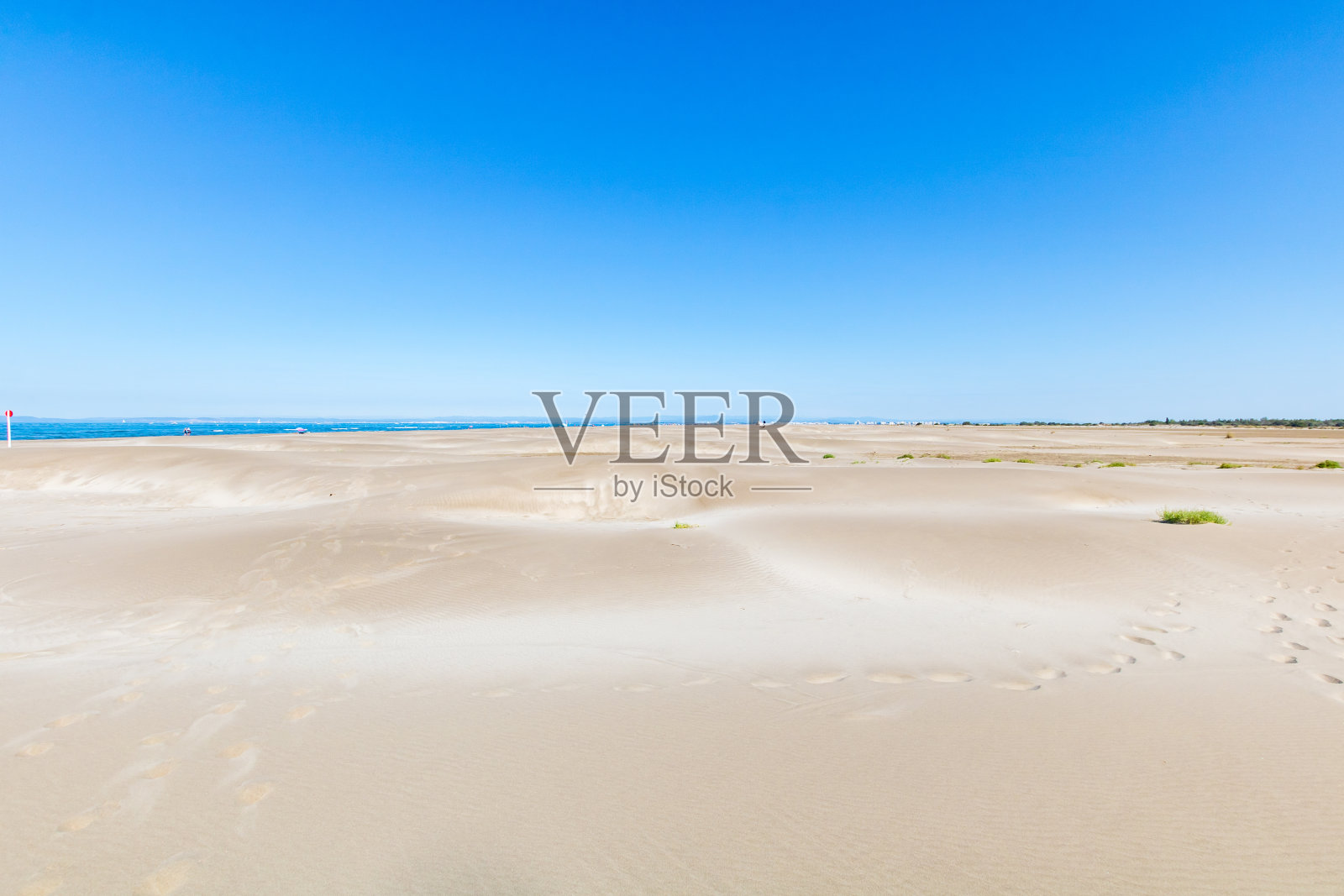 地中海沿岸埃斯佩盖特角的沙丘景观(法国奥西塔尼)照片摄影图片