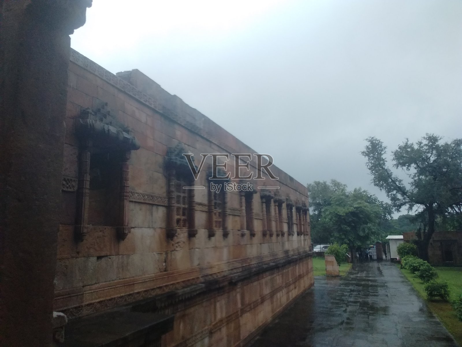 印度古吉拉特邦瓦多达拉森林中的城堡废墟照片摄影图片