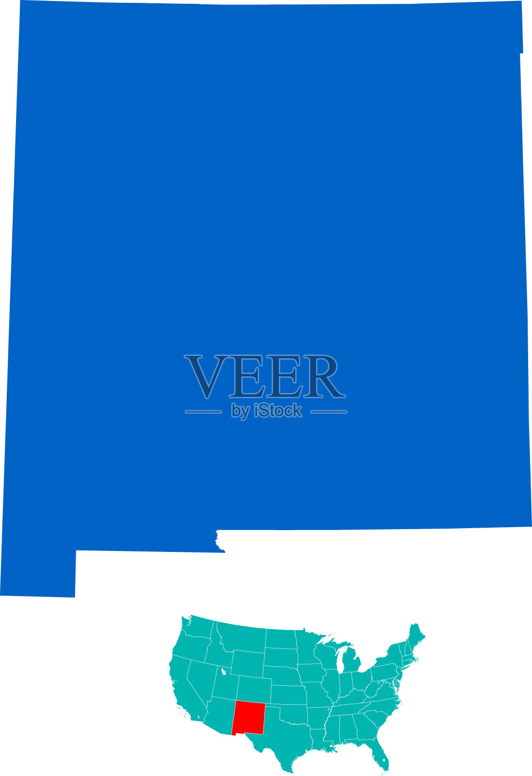 新墨西哥地图插画图片素材