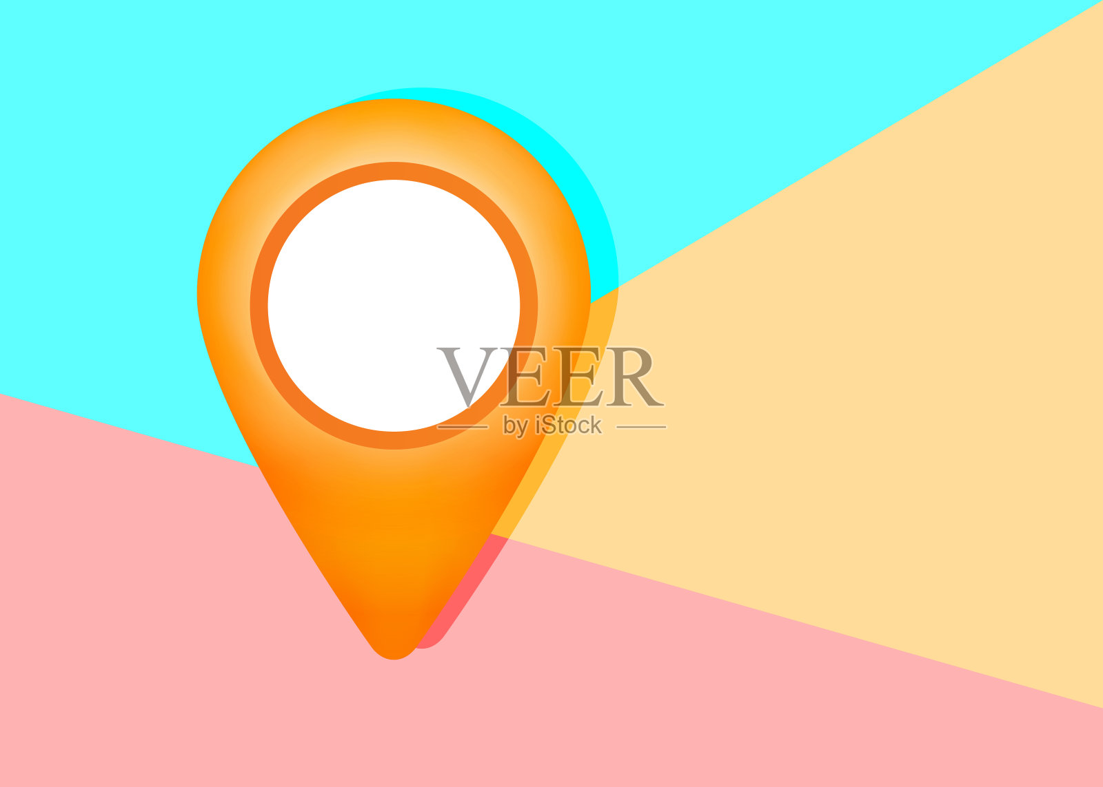 平面艺术设计图形图像的指针图标上的粉红色和蓝色的b插画图片素材