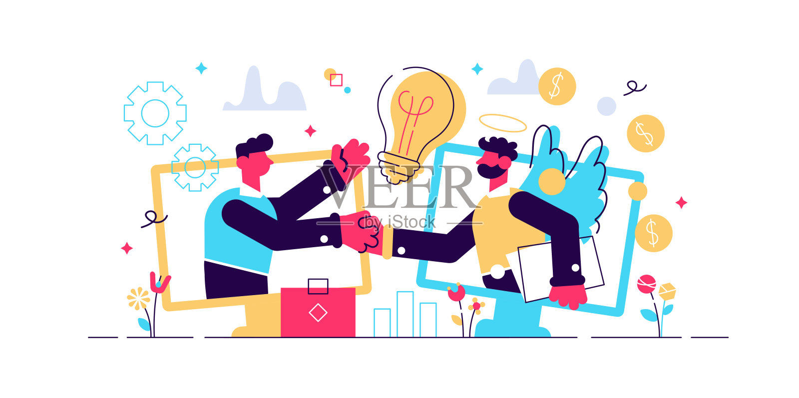 创业资金，主动性投资插画图片素材