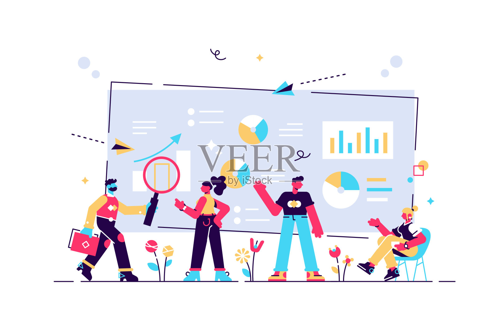 数据分析，网站分析，商业插画图片素材