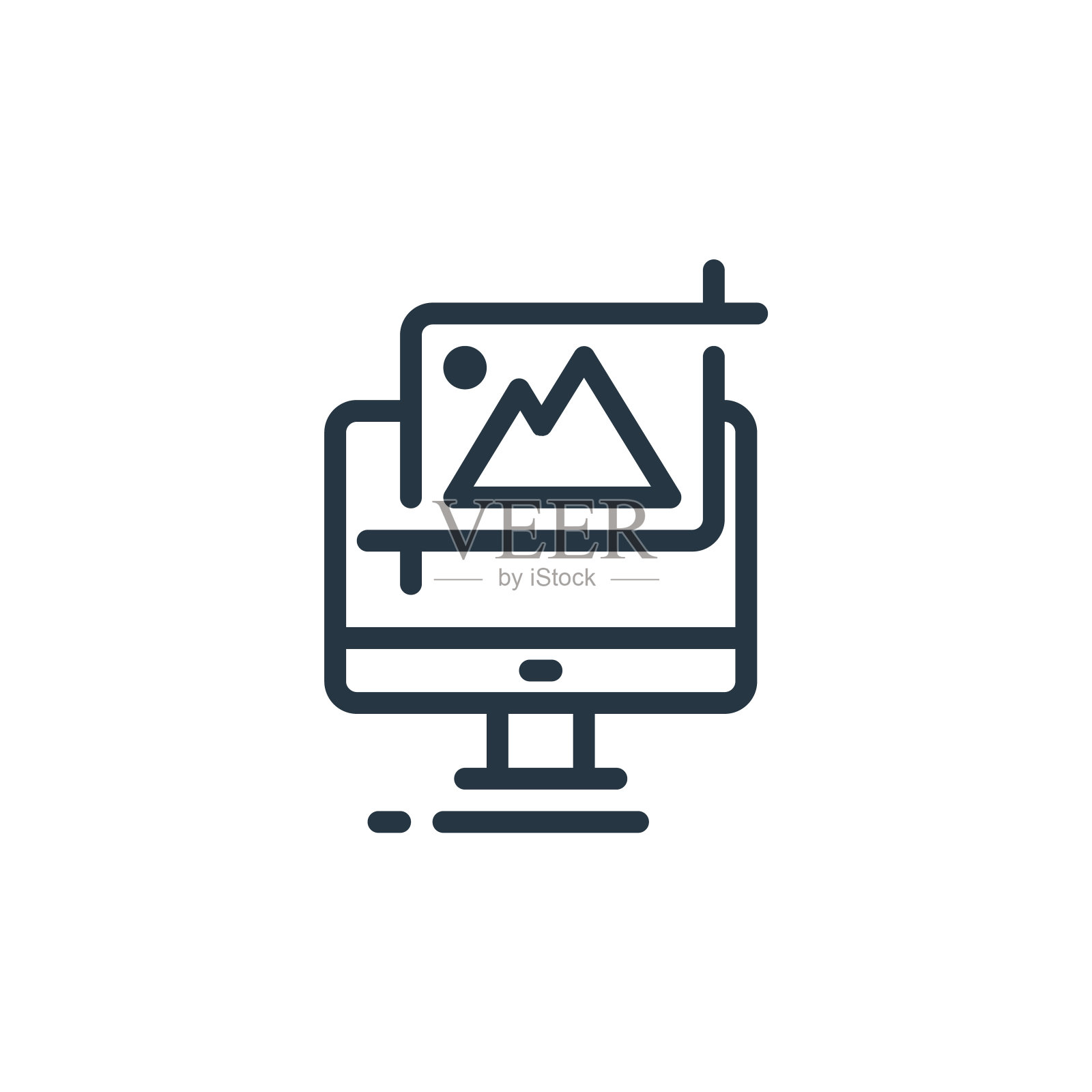 照片捕捉图标矢量从设计工具的概念。细线插图的照片捕捉可编辑的笔画。照片捕捉线性标志用于网络和移动应用程序，标志，印刷媒体。图标素材