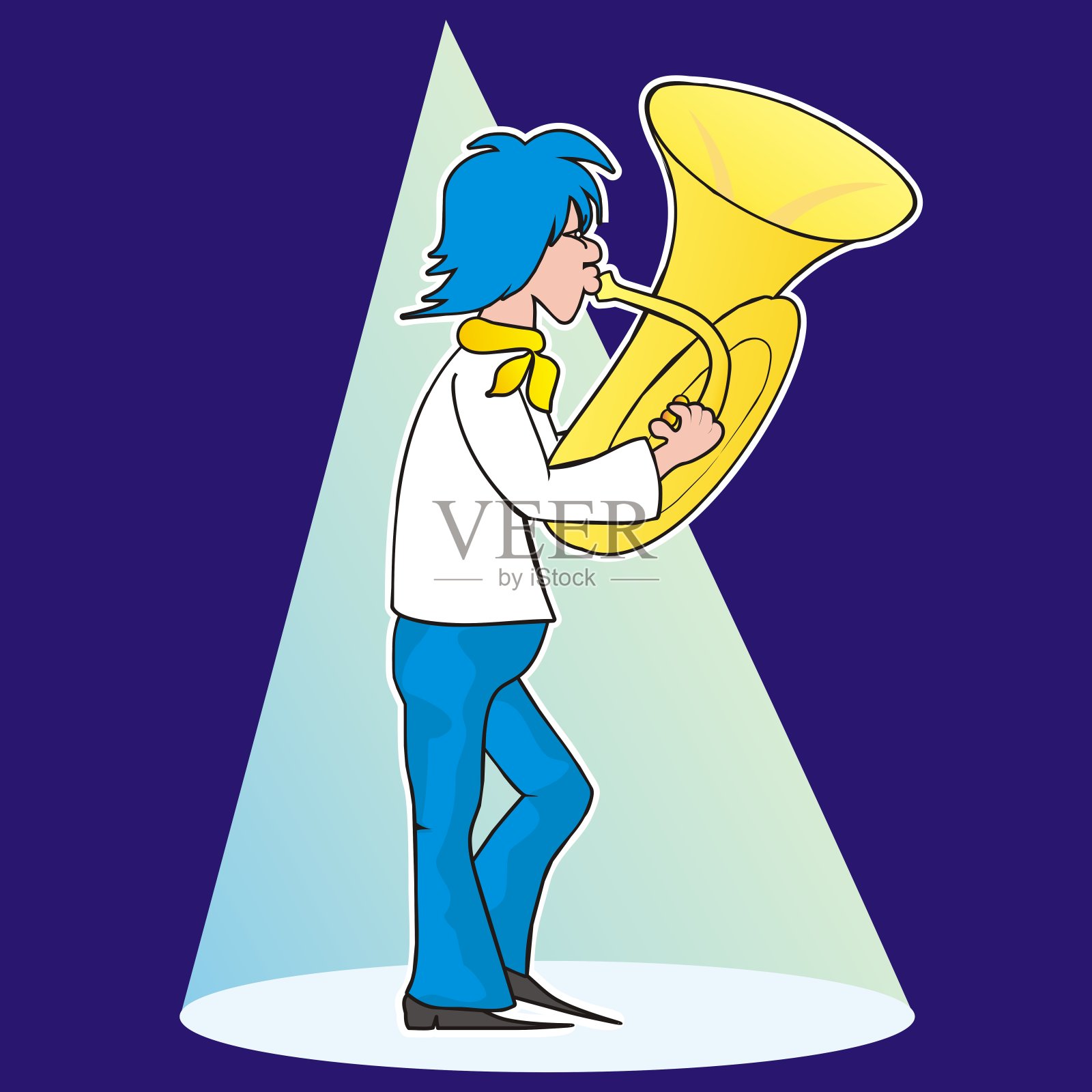 小号手,有趣的插图设计元素图片