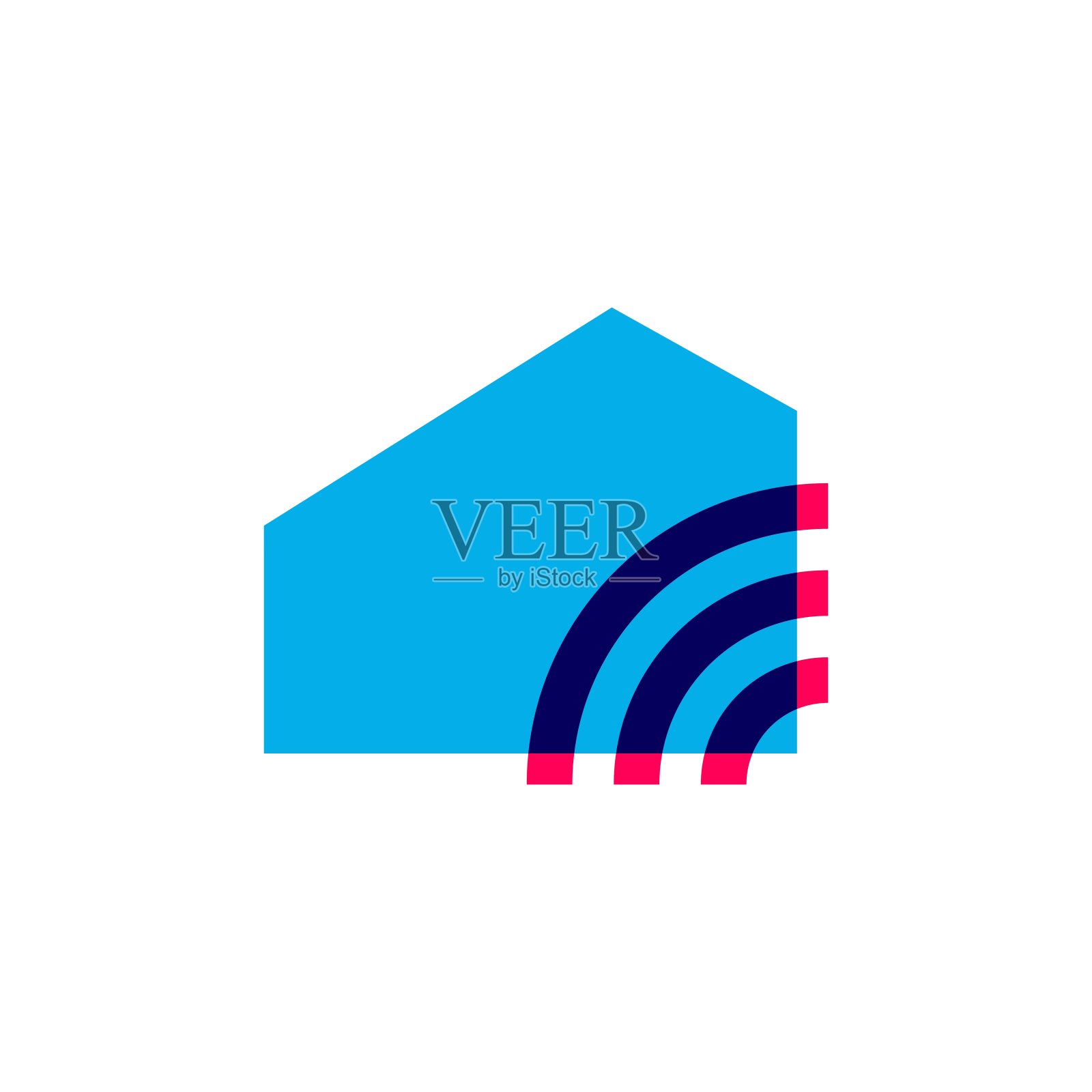 智能家居信号wifi无线技术矢量图标插图插画图片素材