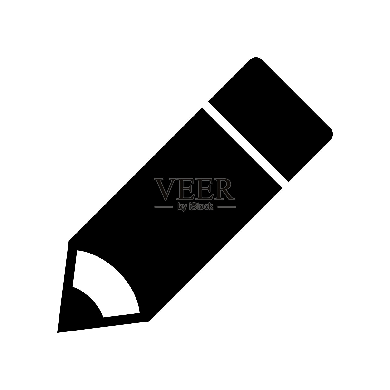 铅笔图标，标志孤立在白色背景图标素材