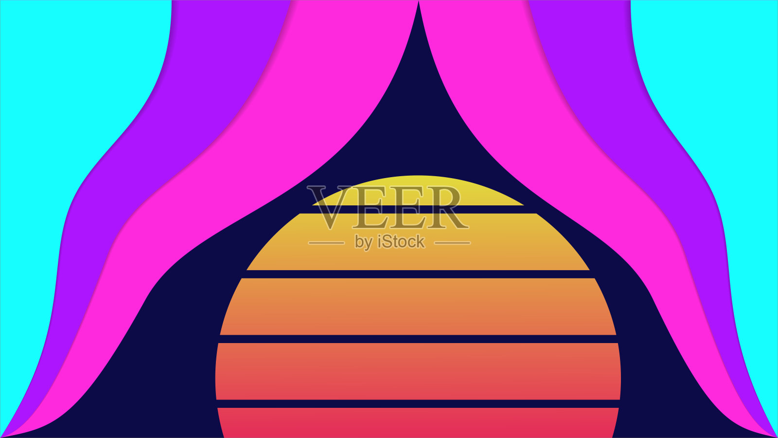 彩色剪纸风格背景插画图片素材