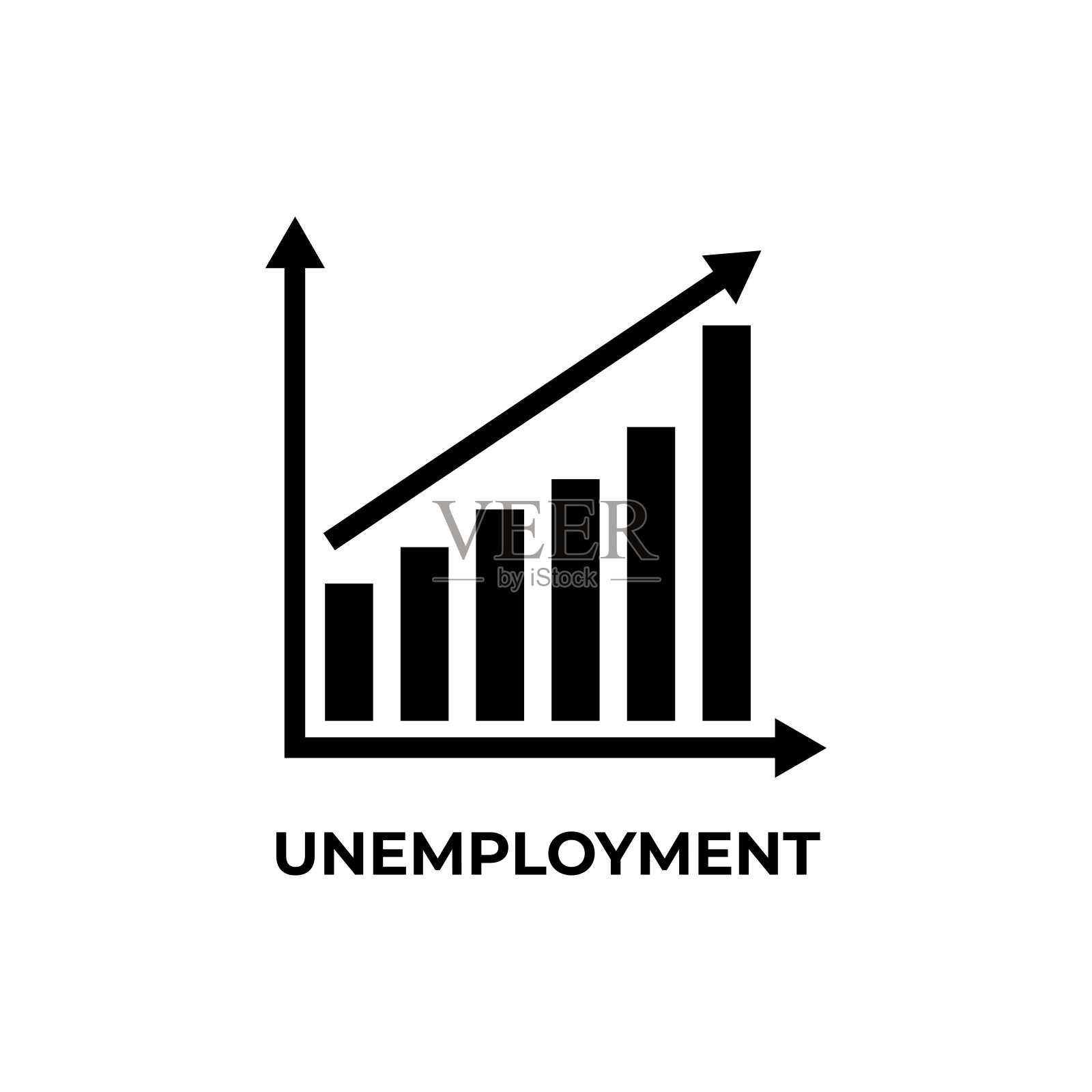 失业图标。来自商业收藏的白色背景上的热门扁平矢量失业图标，矢量插图可用于网络和移动设备，eps10插画图片素材