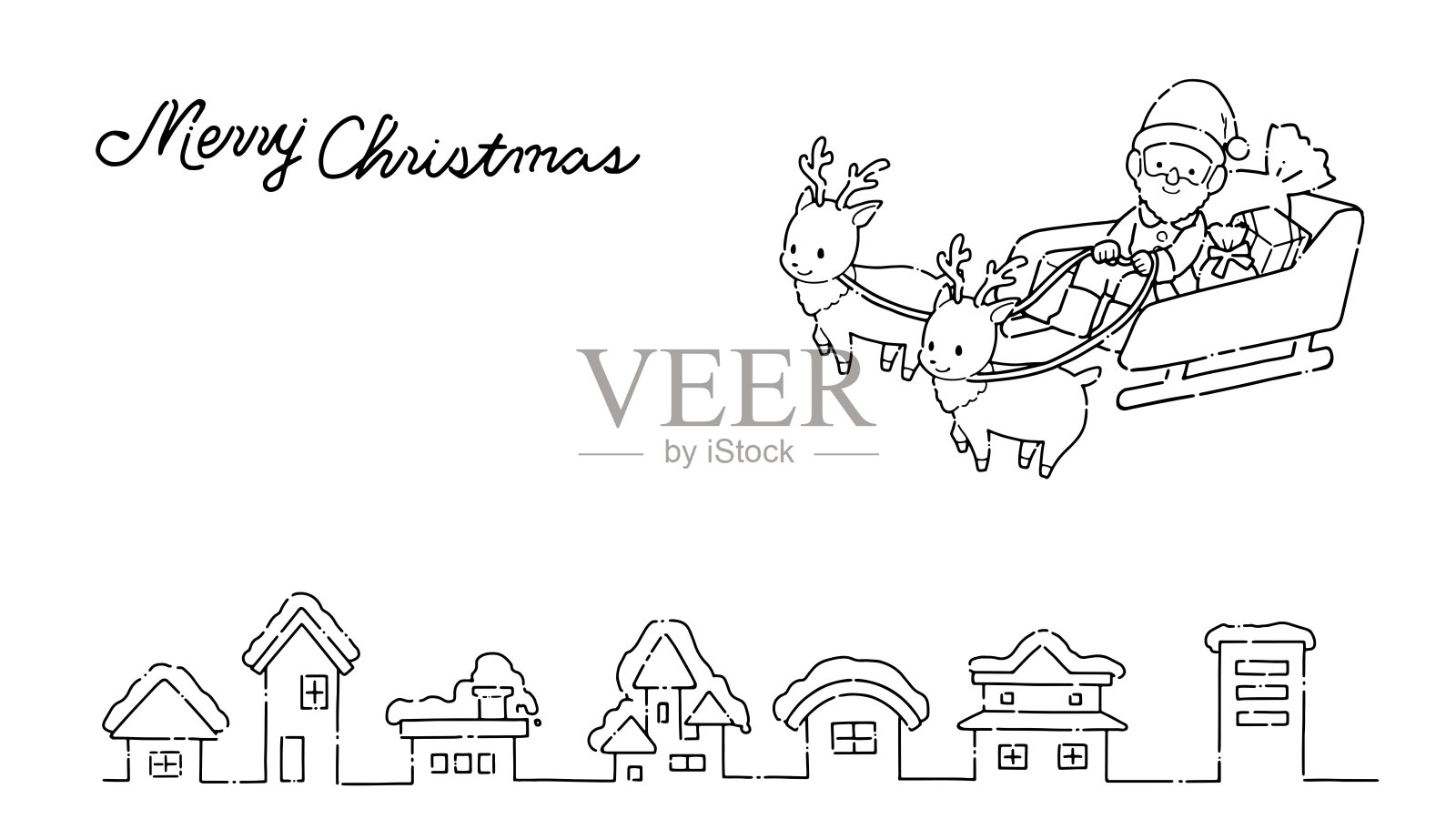 简单可爱的圣诞材料插画图片素材