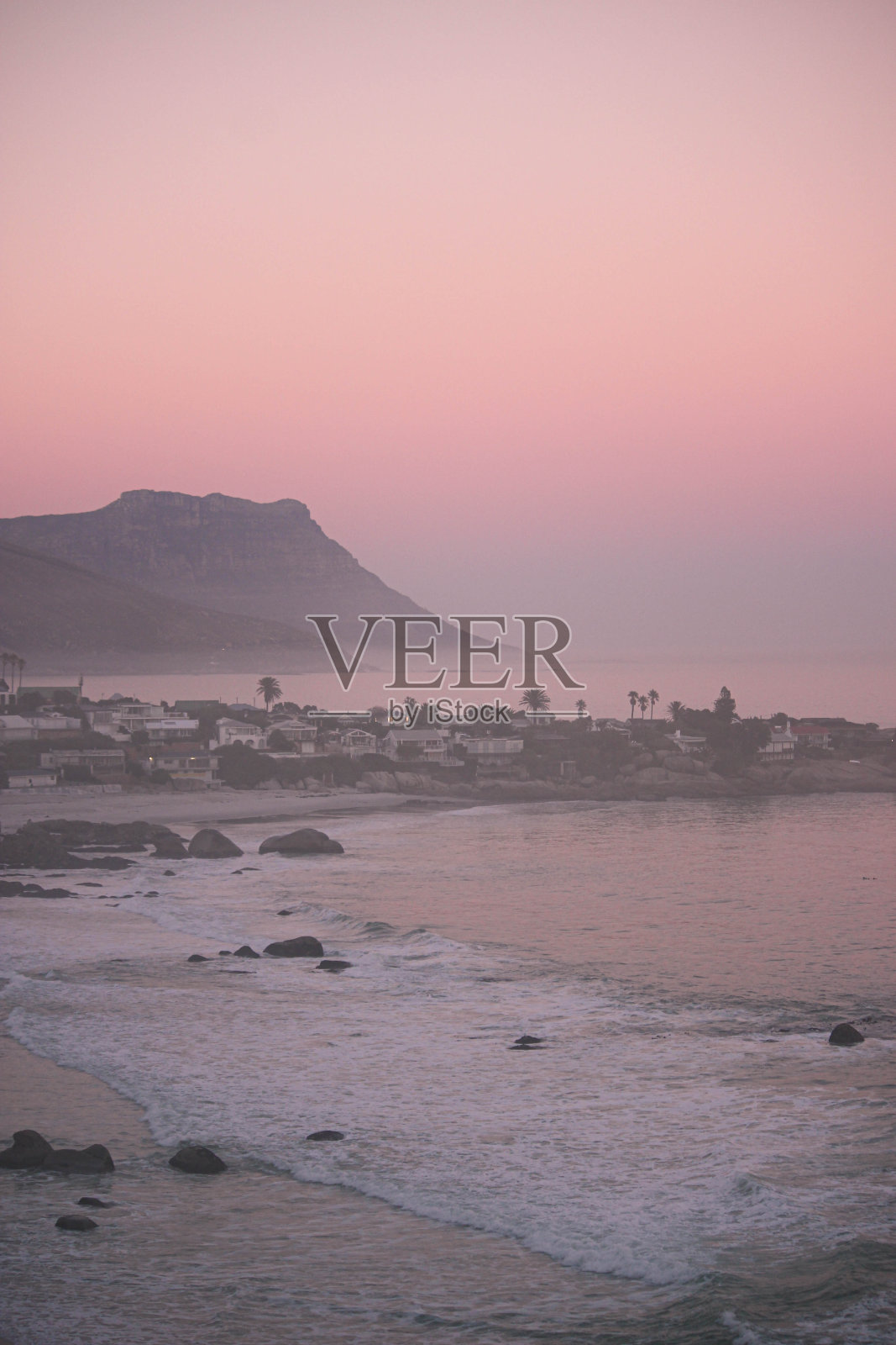 非洲的粉红色日落景观照片摄影图片