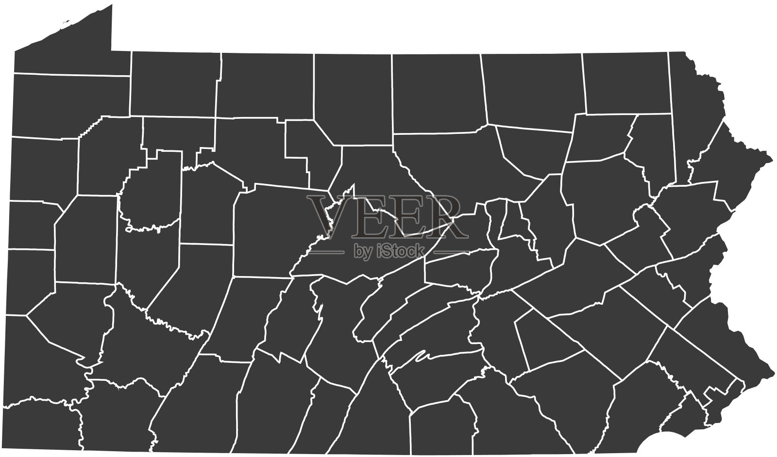 宾夕法尼亚州的地图插画图片素材
