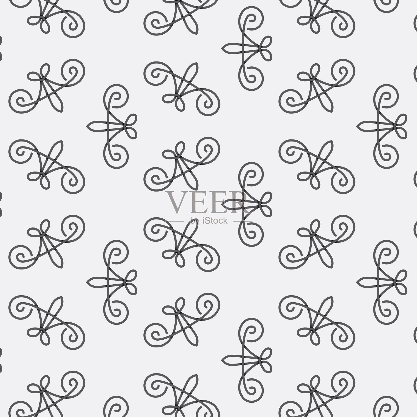 美丽的单色对称设计在实心墙纸上。家居装饰和室内设计的概念插画图片素材