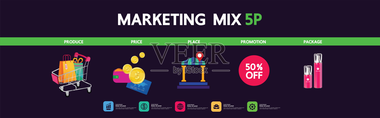 业务和成功目标和目标焦点矢量插图。插画图片素材